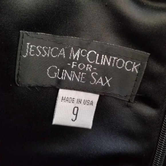 Gunne Sax Jessica McClintock Vintage Strapless Pink Satin Gown Size 9 - Picture 8 of 12